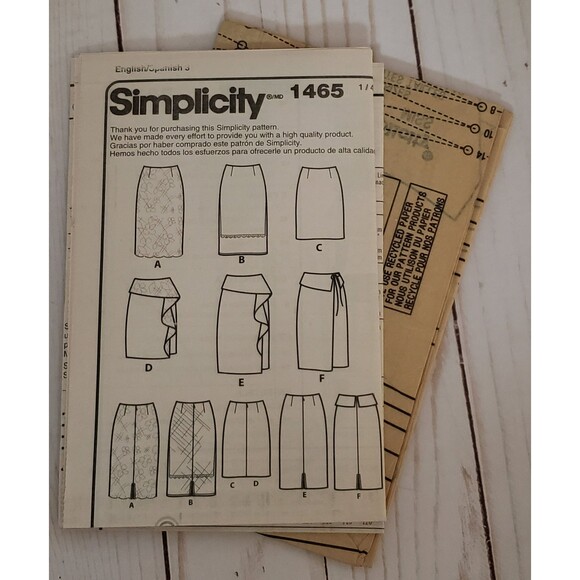 Misses Form Fitting Skirt In Two Lengths Sewing Pattern Simplicity 1465 - Picture 4 of 5